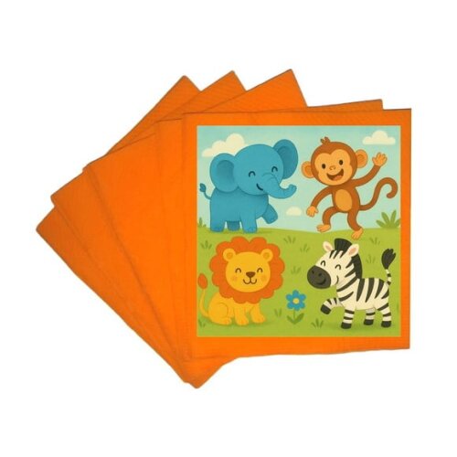 Guardanapo de Papel Personalizado Animais Divertidos