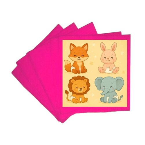 Guardanapo de Papel Personalizado Animais Fofinhos Baby