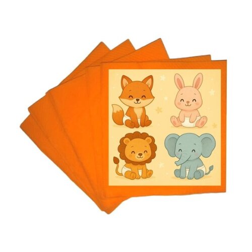 Guardanapo de Papel Personalizado Animais Fofinhos Baby