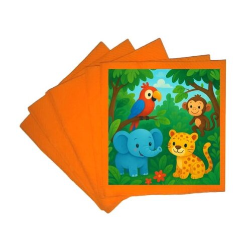 Guardanapo de Papel Personalizado Animais Tropicais