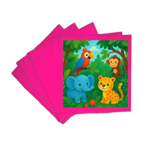 Guardanapo de Papel Personalizado Animais Tropicais
