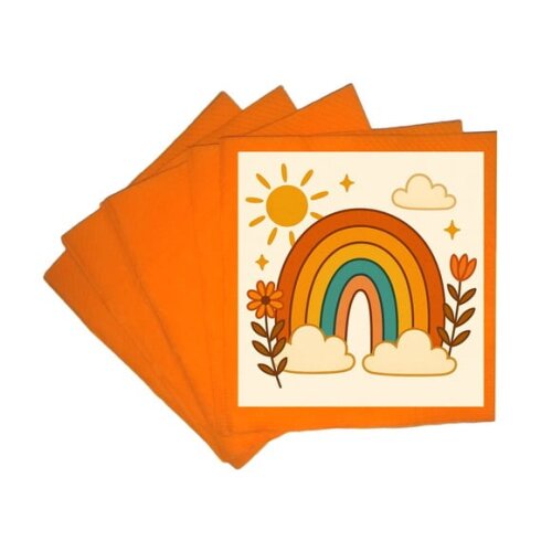 Guardanapo de Papel Personalizado Arco-íris Boho