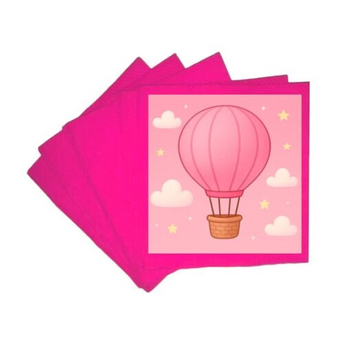 Guardanapo de Papel Personalizado Balão de Ar Rosa