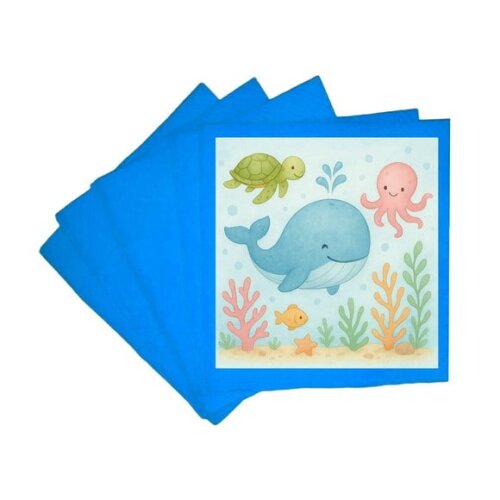 Guardanapo de Papel Personalizado Baleia Aquarela