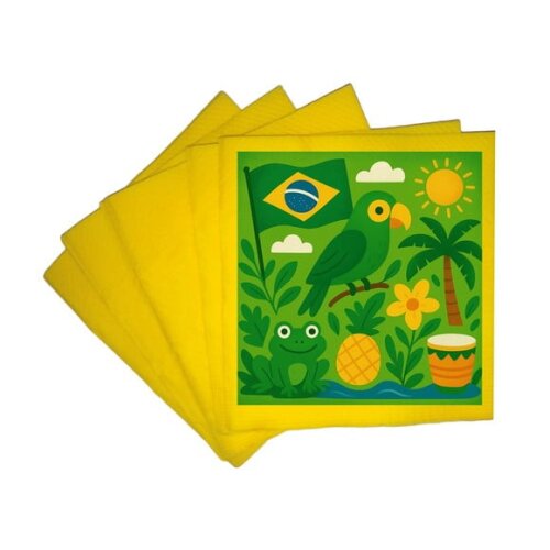 Guardanapo de Papel Personalizado Brasil Verde Amarelo