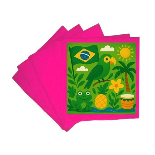 Guardanapo de Papel Personalizado Brasil Verde Amarelo