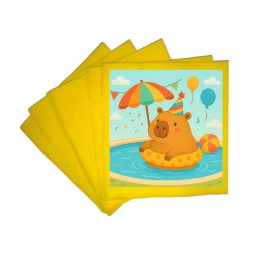 Guardanapo de Papel Personalizado Capivara Pool Party