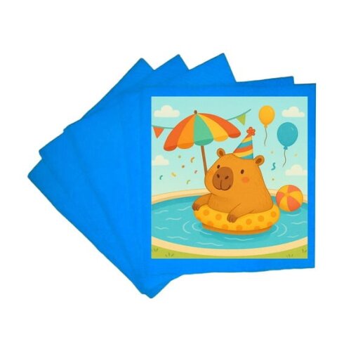 Guardanapo de Papel Personalizado Capivara Pool Party