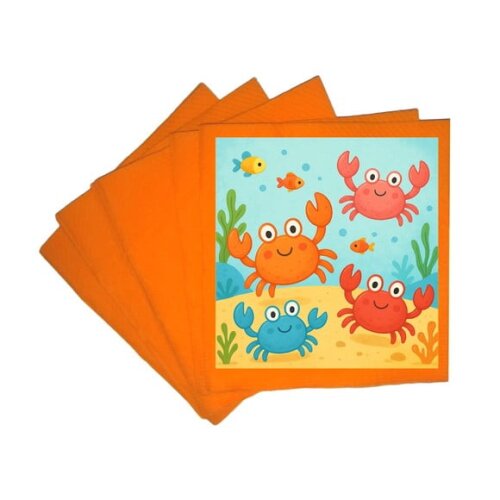 Guardanapo de Papel Personalizado Caranguejinhos