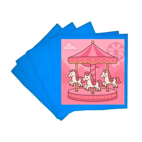 Guardanapo de Papel Personalizado Carrossel Rosa