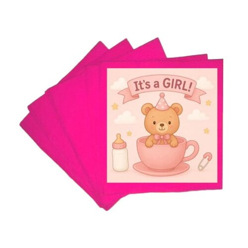 Guardanapo de Papel Personalizado Chá de Bebê Menina