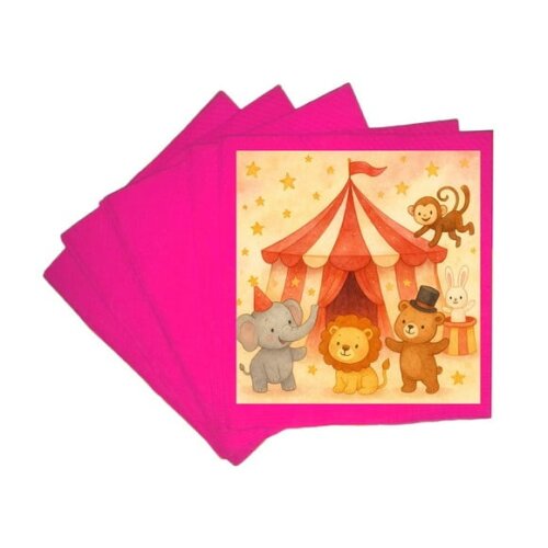 Guardanapo de Papel Personalizado Circo Aquarela