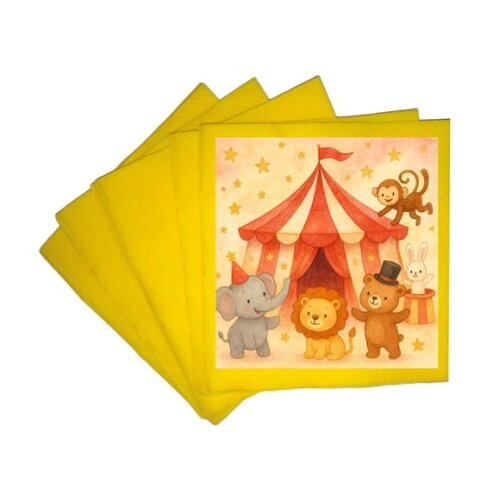 Guardanapo de Papel Personalizado Circo Aquarela