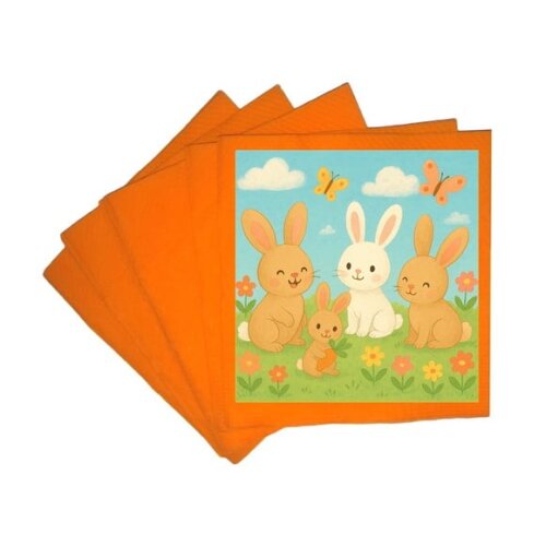 Guardanapo de Papel Personalizado Coelhinhos