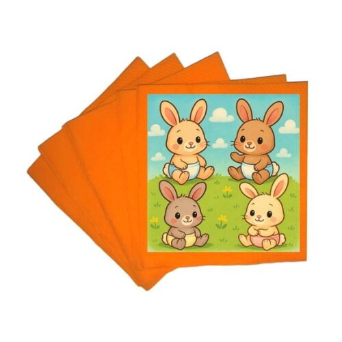 Guardanapo de Papel Personalizado Coelhinhos Baby
