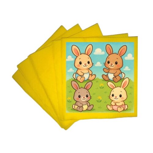 Guardanapo de Papel Personalizado Coelhinhos Baby