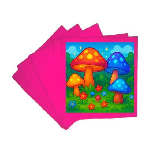 Guardanapo de Papel Personalizado Cogumelos Mágicos