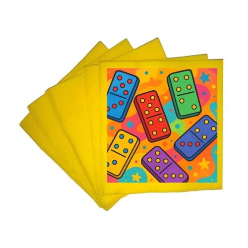Guardanapo de Papel Personalizado Dominós Coloridos