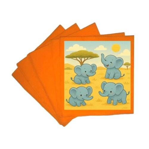 Guardanapo de Papel Personalizado Elefantinhos
