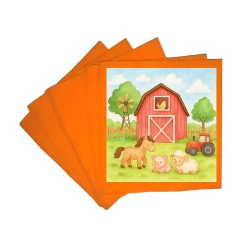 Guardanapo de Papel Personalizado Fazendinha Aquarela