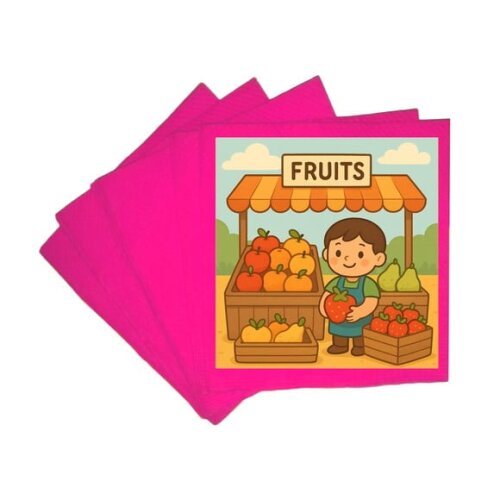 Guardanapo de Papel Personalizado Feira de Frutas