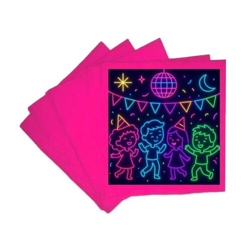 Guardanapo de Papel Personalizado Festa Neon