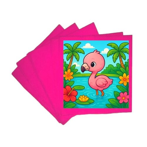Guardanapo de Papel Personalizado Flamingo Baby