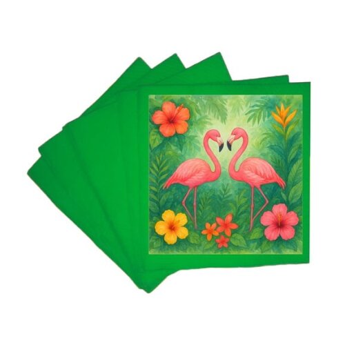Guardanapo de Papel Personalizado Flamingo Aquarela