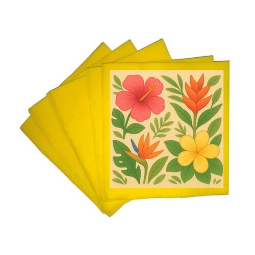 Guardanapo de Papel Personalizado Flores Tropicais