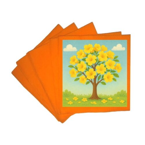 Guardanapo de Papel Personalizado Flor de Ipê Amarela
