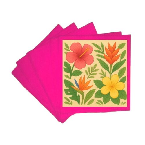 Guardanapo de Papel Personalizado Flores Tropicais