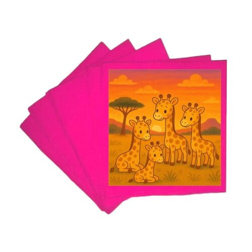 Guardanapo de Papel Personalizado Girafinhas