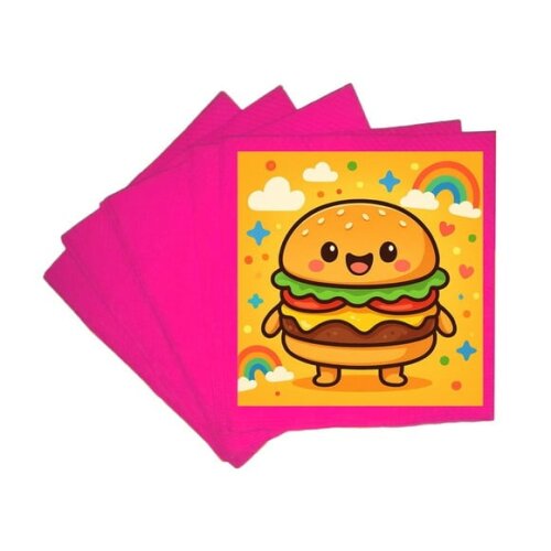 Guardanapo de Papel Personalizado Hambúrguer Divertido