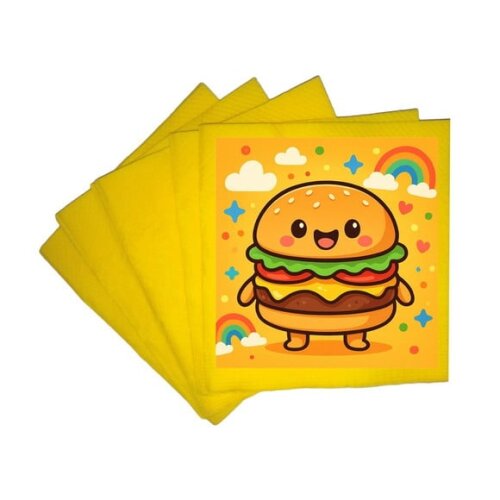 Guardanapo de Papel Personalizado Hambúrguer Divertido
