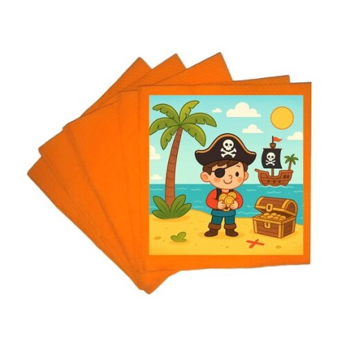 Guardanapo de Papel Personalizado Ilha Pirata