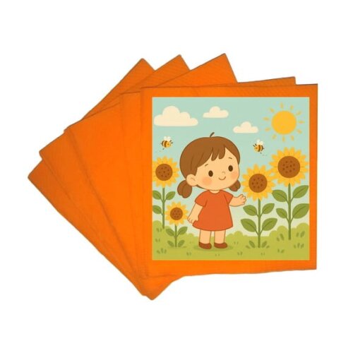 Guardanapo de Papel Personalizado Jardim dos Girassóis