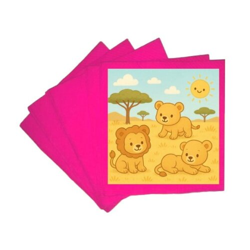 Guardanapo de Papel Personalizado Leãozinhos