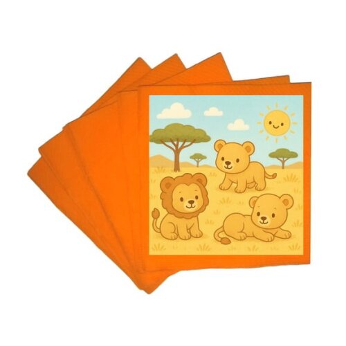 Guardanapo de Papel Personalizado Leãozinhos