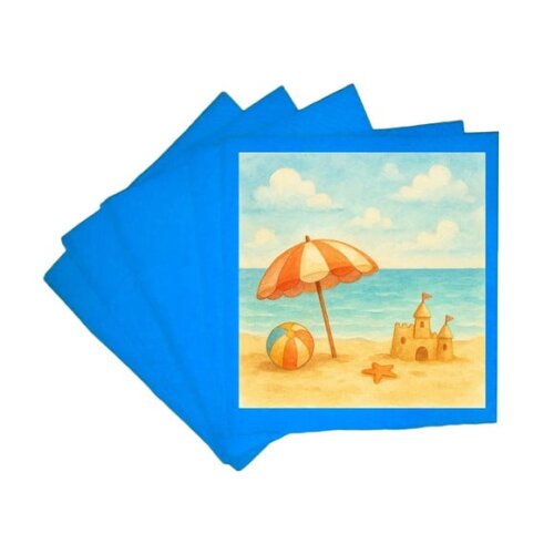 Guardanapo de Papel Personalizado Mar e Praia Aquarela