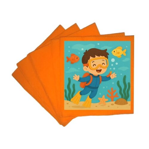 Guardanapo de Papel Personalizado Menino Mergulhador
