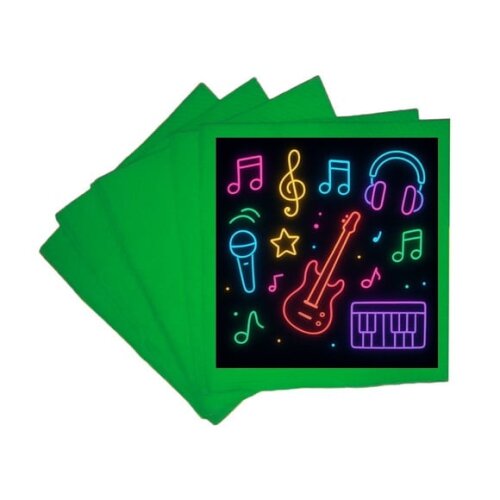 Guardanapo de Papel Personalizado Neon Musical