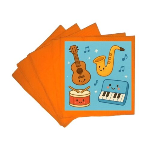Guardanapo de Papel Personalizado Músicas Instrumentos