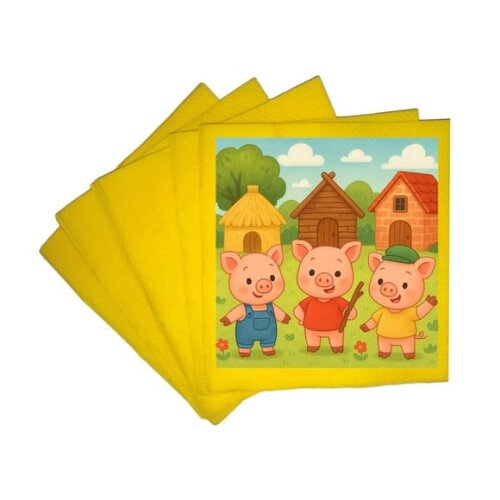 Guardanapo de Papel Personalizado os Três Porquinhos