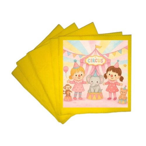 Guardanapo de Papel Personalizado Palhacinhas Aquarela