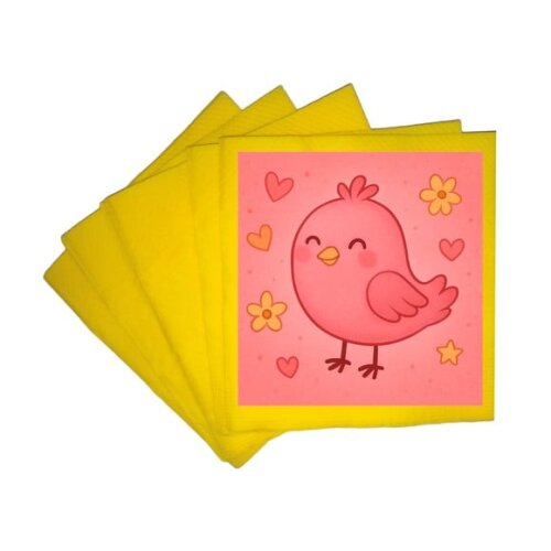 Guardanapo de Papel Personalizado Passarinho Rosa