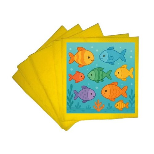 Guardanapo de Papel Personalizado Peixinhos Coloridos