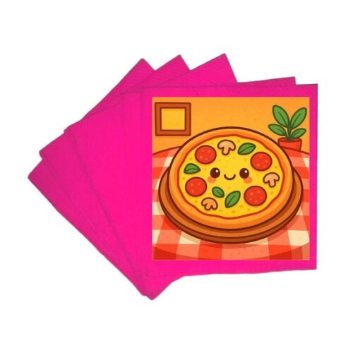 Guardanapo de Papel Personalizado Pizza Divertida