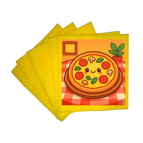 Guardanapo de Papel Personalizado Pizza Divertida