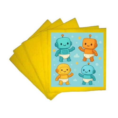 Guardanapo de Papel Personalizado Robôs Baby