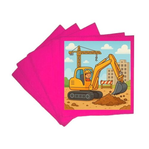 Guardanapo de Papel Personalizado Retroescavadeira